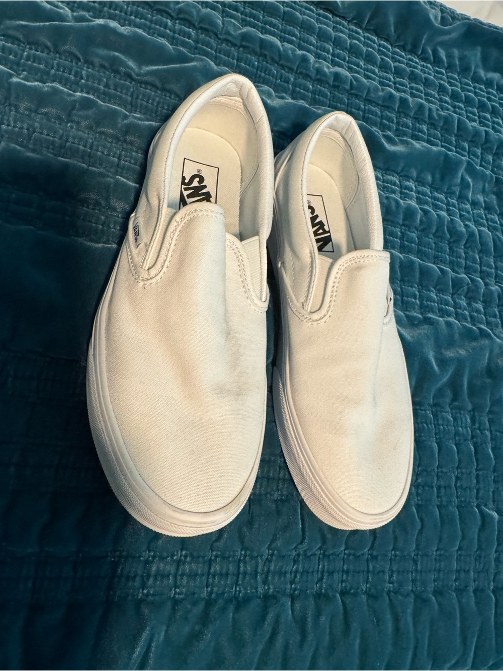 Vans White Classic Slip-On Canvas Loafers